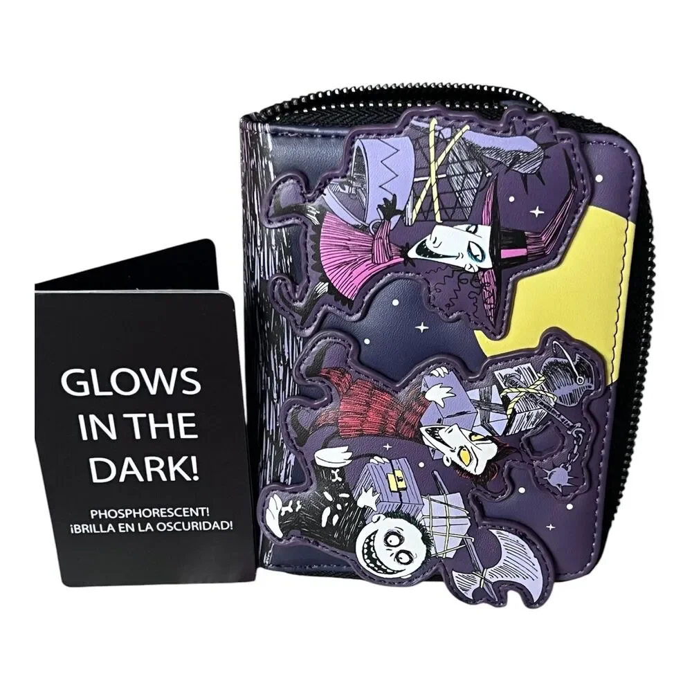Loungefly Wallet The Nightmare Before Christmas Halloween Zip Glow in Dark Disne